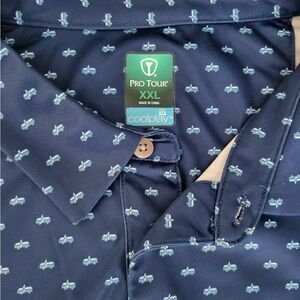 Navy Patterned Polo Shirt